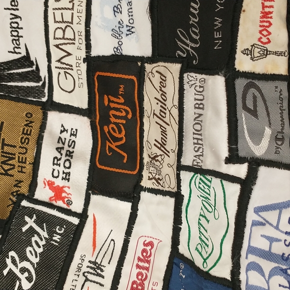 Vintage Fashion Labels Vest Stitched on Black XL Includes Designers Many Eras - Picture 8 of 13